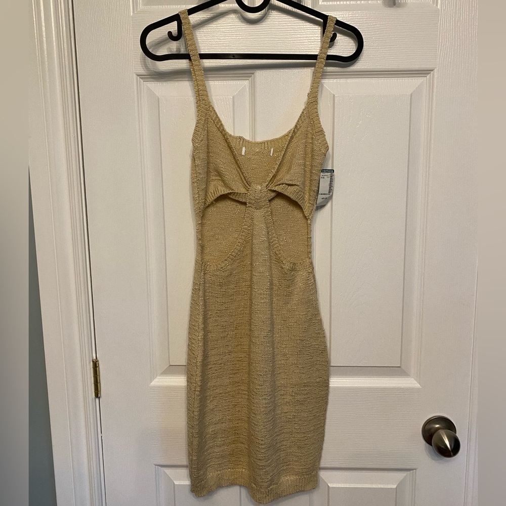Simons Twix knit contour fitted bodycon dress cutout mini NWT Size small - Picture 2 of 12